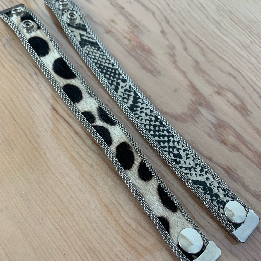 Leopard Print & Snakeskin Print Snap Bracelets